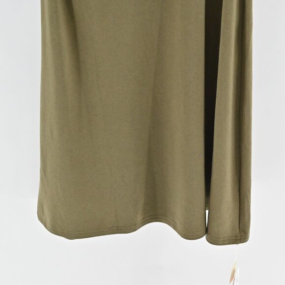 OGL Dress Size 2XL Green Heat Tech Mock Neck Long Sleeve Ruched Tucks Midi NEW - Picture 7 of 12